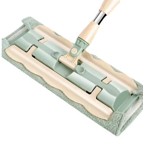 Clean Easy Mop™ - Mocio piatto in acciaio inox con 3 panni riutilizzabili